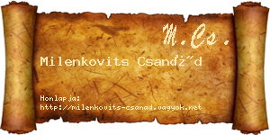 Milenkovits Csanád névjegykártya